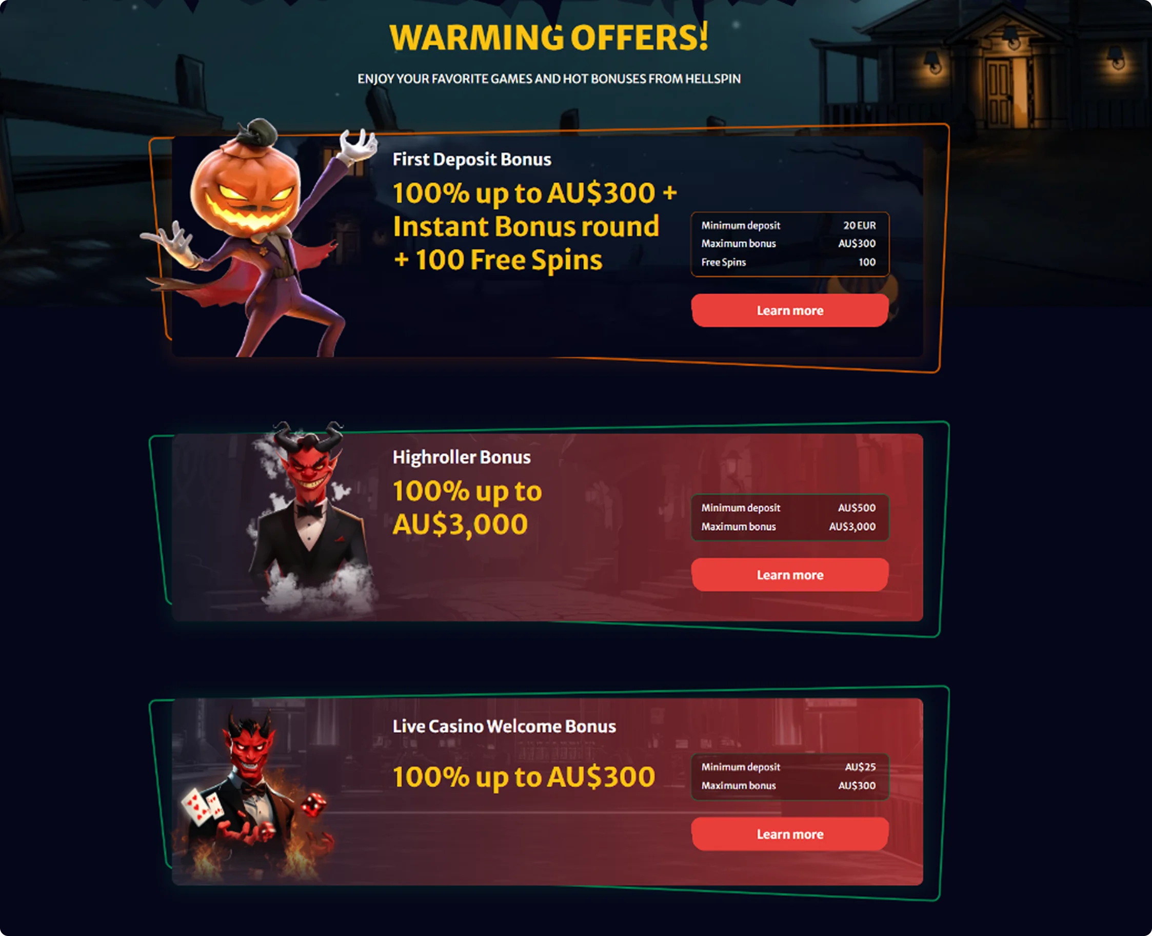 HellSpin Great Bonus Offers